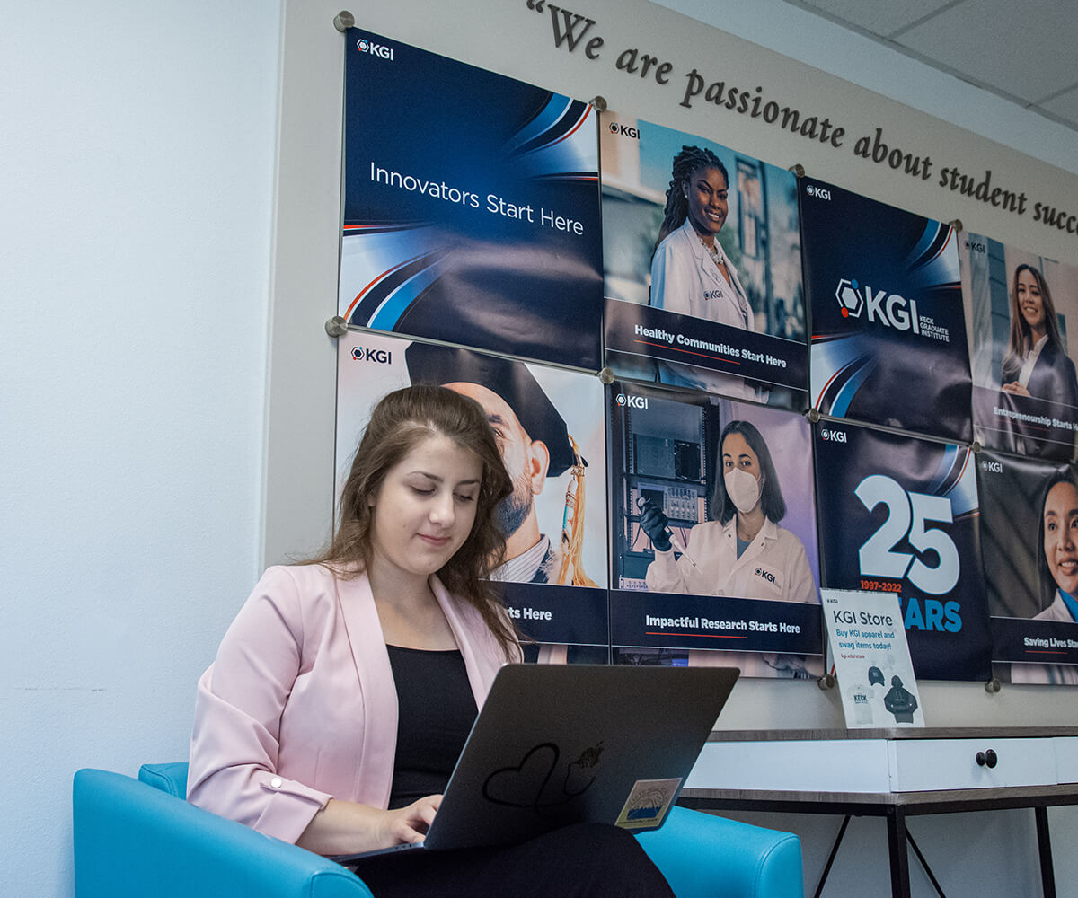 KGI student on laptop